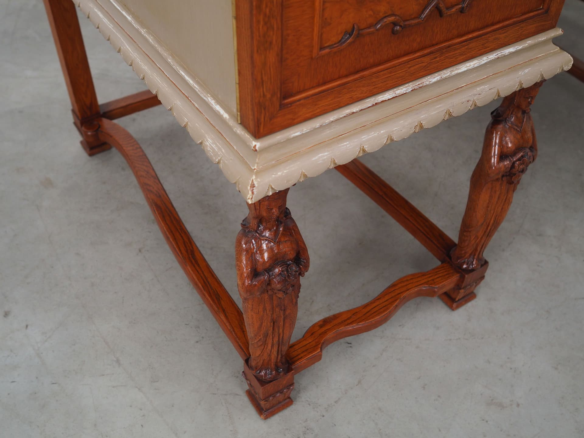 Biurko, Neo-Baroque, dąb beżowy, Dania, lata 50. - 57468