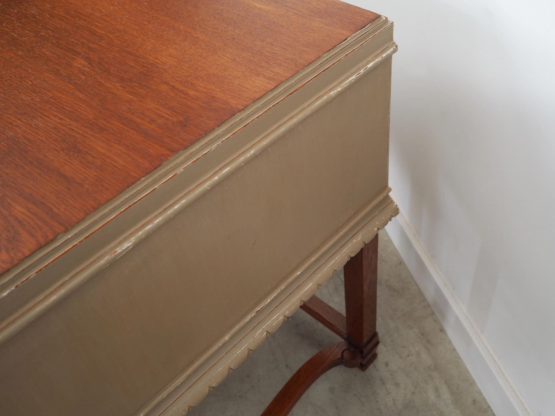 Biurko, Neo-Baroque, dąb beżowy, Dania, lata 50. - 37119