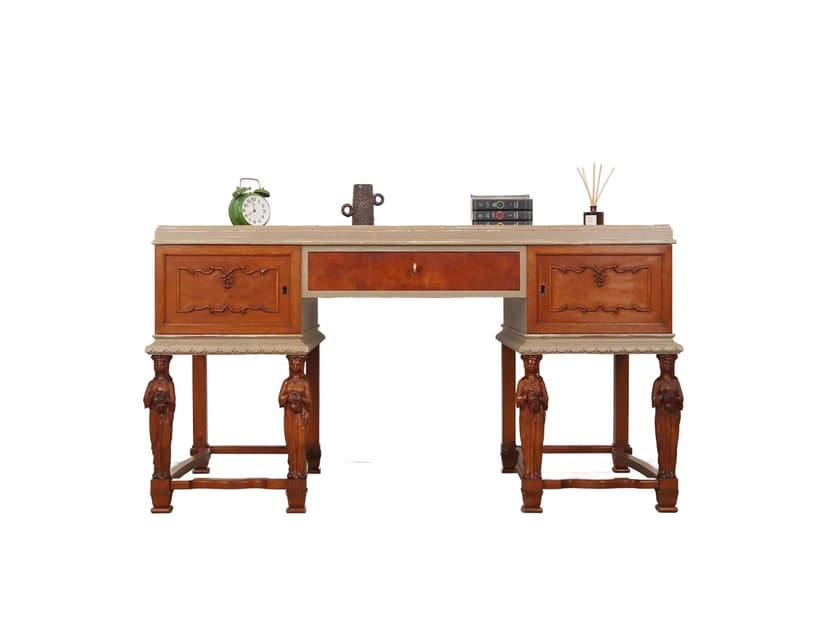 Biurko, Neo-Baroque, dąb beżowy, Dania, lata 50.