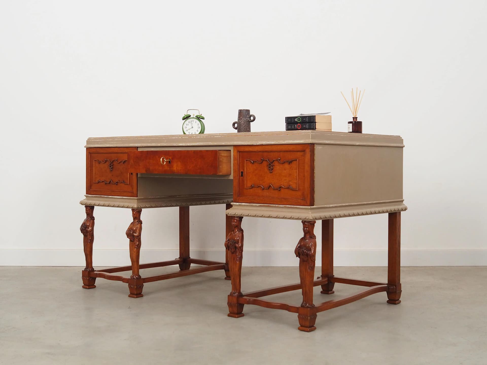 Biurko, Neo-Baroque, dąb beżowy, Dania, lata 50. - 37114