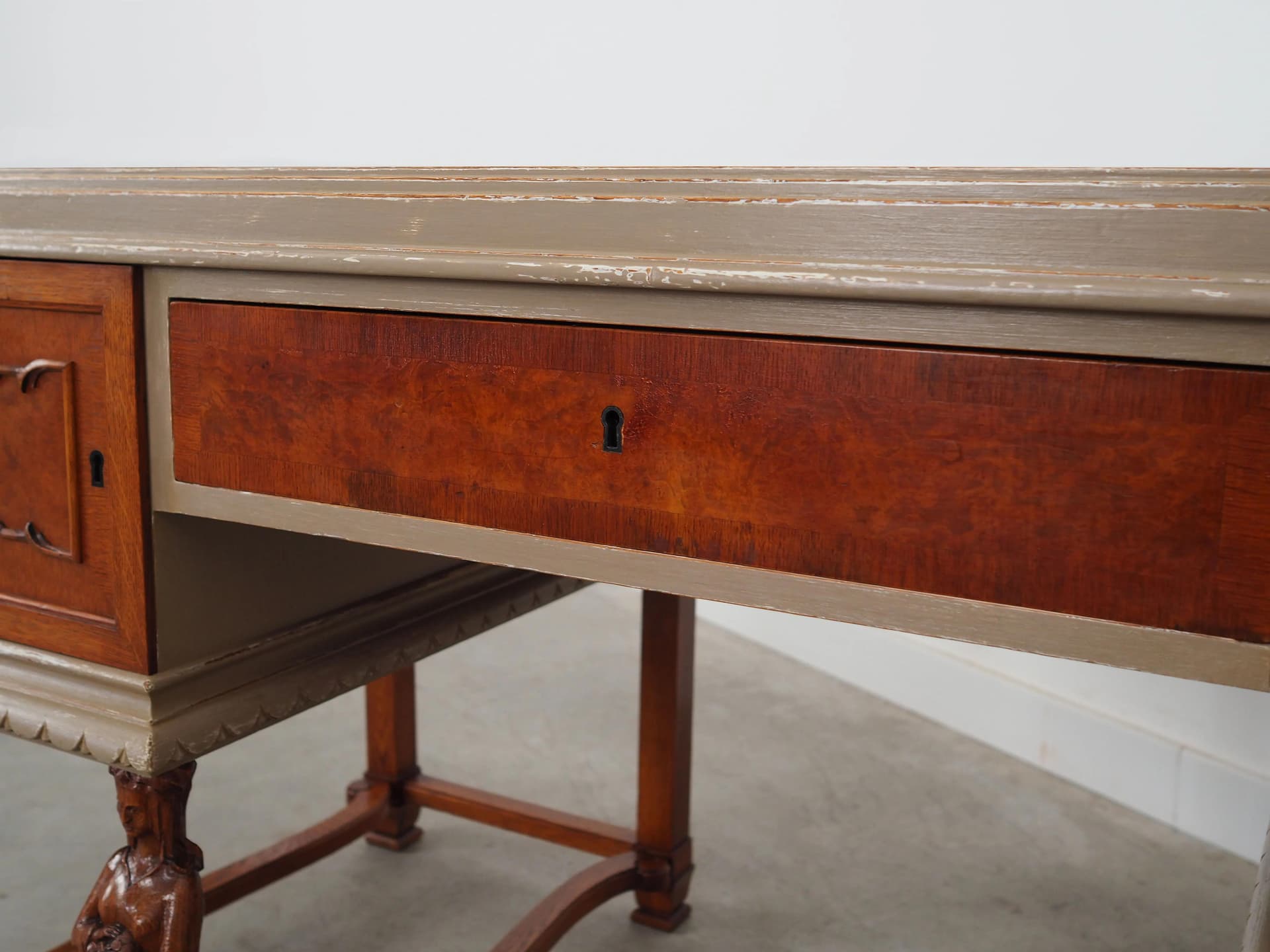 Biurko, Neo-Baroque, dąb beżowy, Dania, lata 50. - 37118