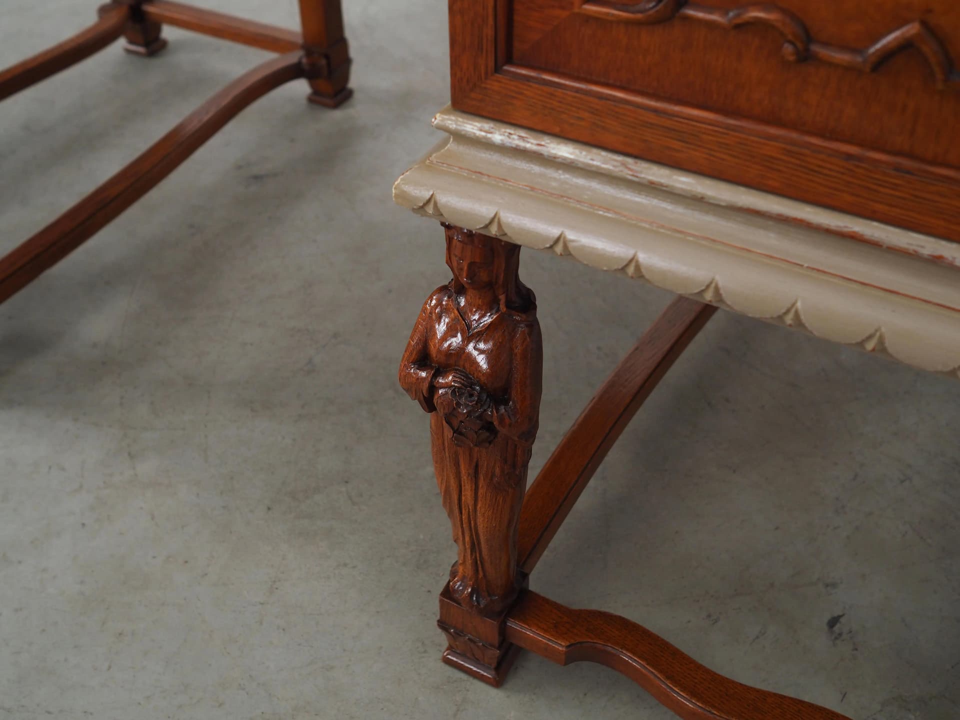 Biurko, Neo-Baroque, dąb beżowy, Dania, lata 50. - 37117