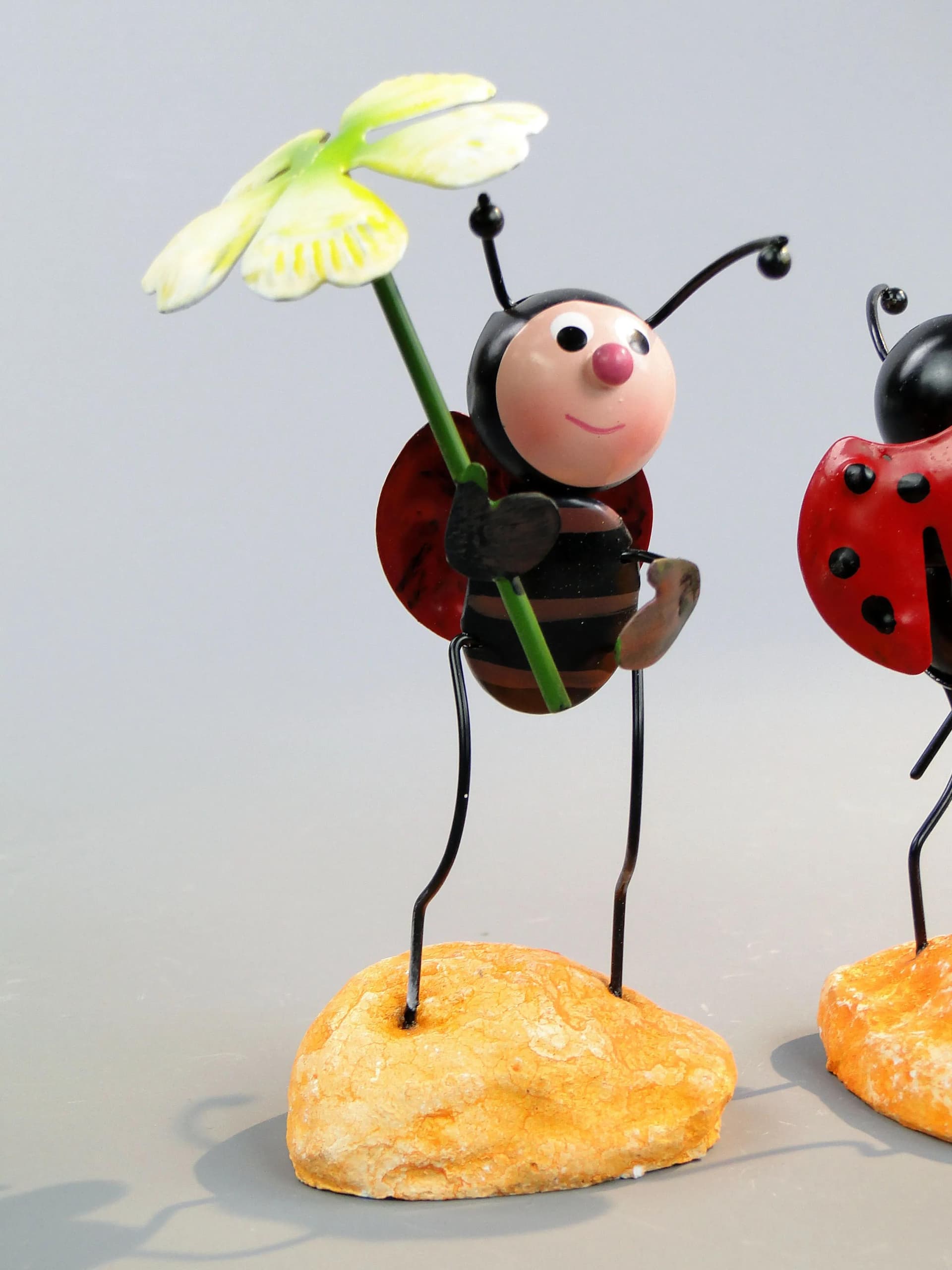 Red Miniature Lacquered Metal Ladybug Figurines, Czechoslovakia, 1970s - 37267