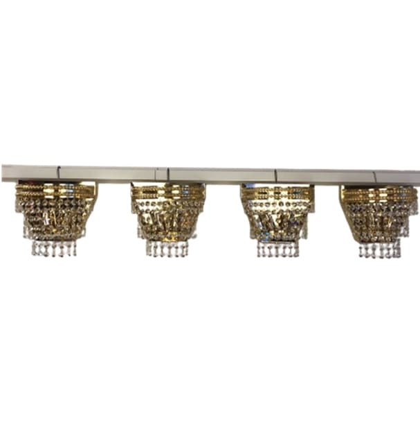 Set of wall sconces, golden crystal, Preico Leuchten-Leinau, Germany, 1980s.