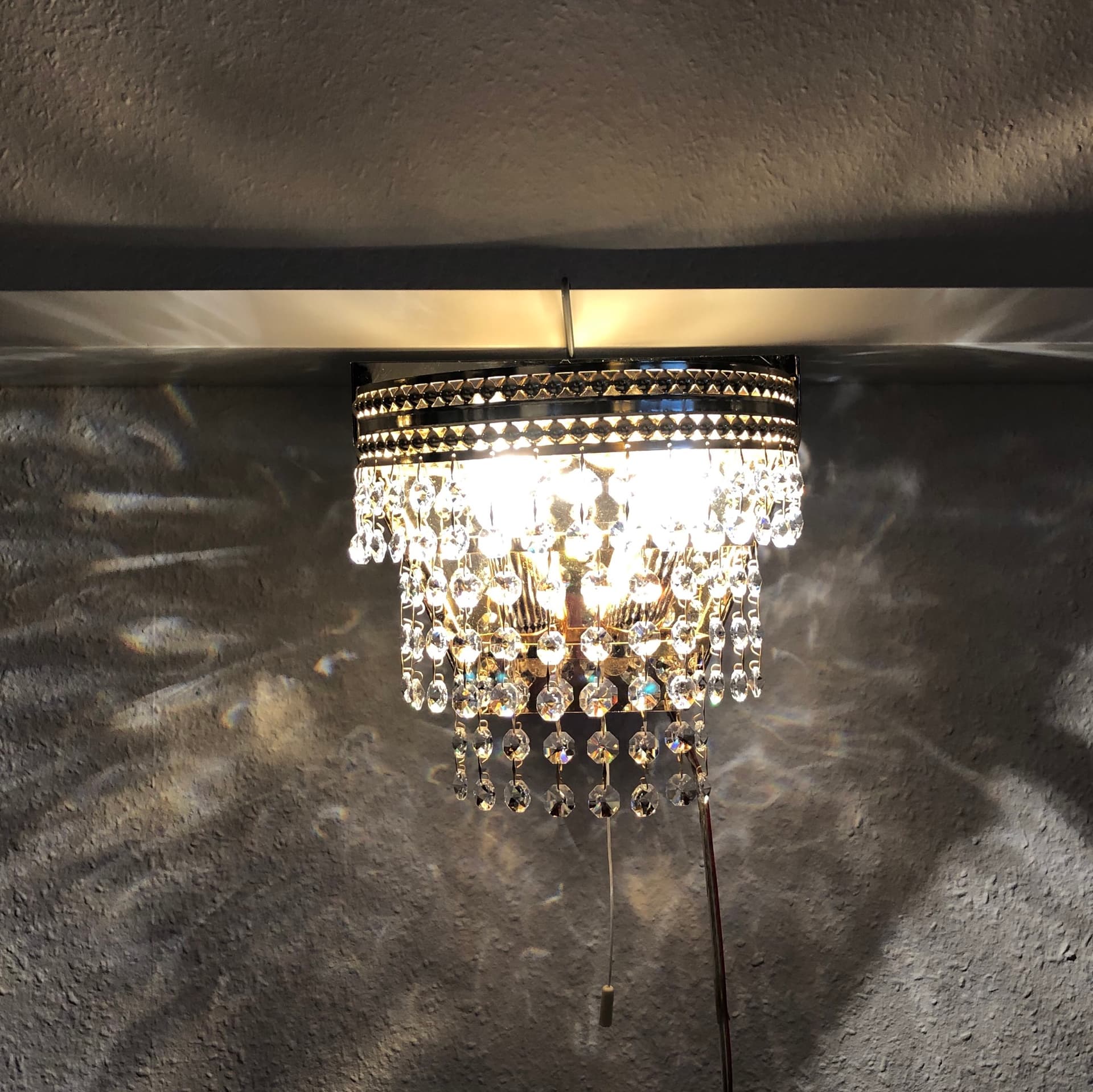 Set of wall sconces, golden crystal, Preico Leuchten-Leinau, Germany, 1980s. - 81973