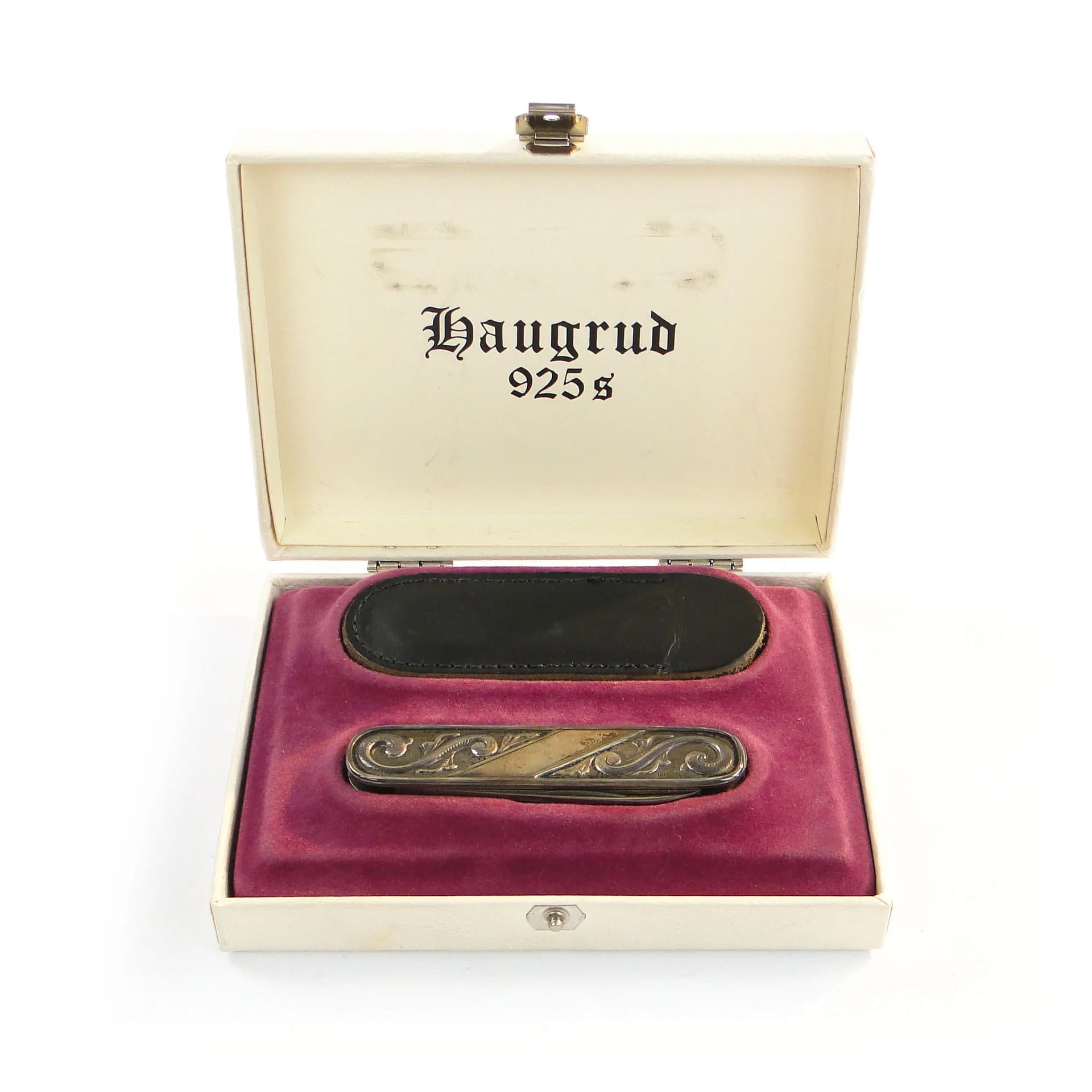 Srebrny scyzoryk z reliefami, Haugrud, Norwegia, lata 50. - 37237