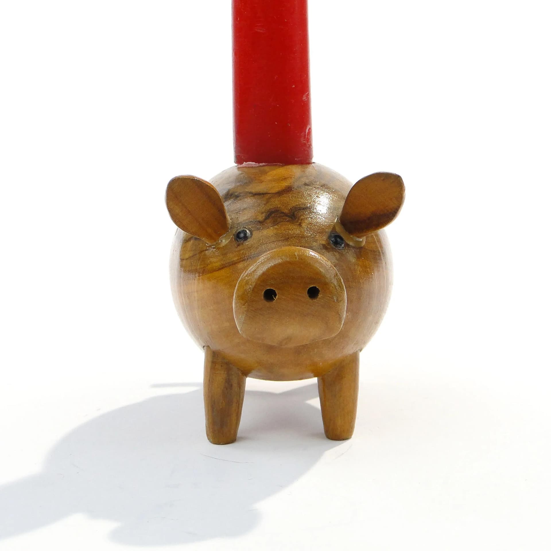 Candleholder Pig, brown, mahogany, Sweden, 1960s - 37220
