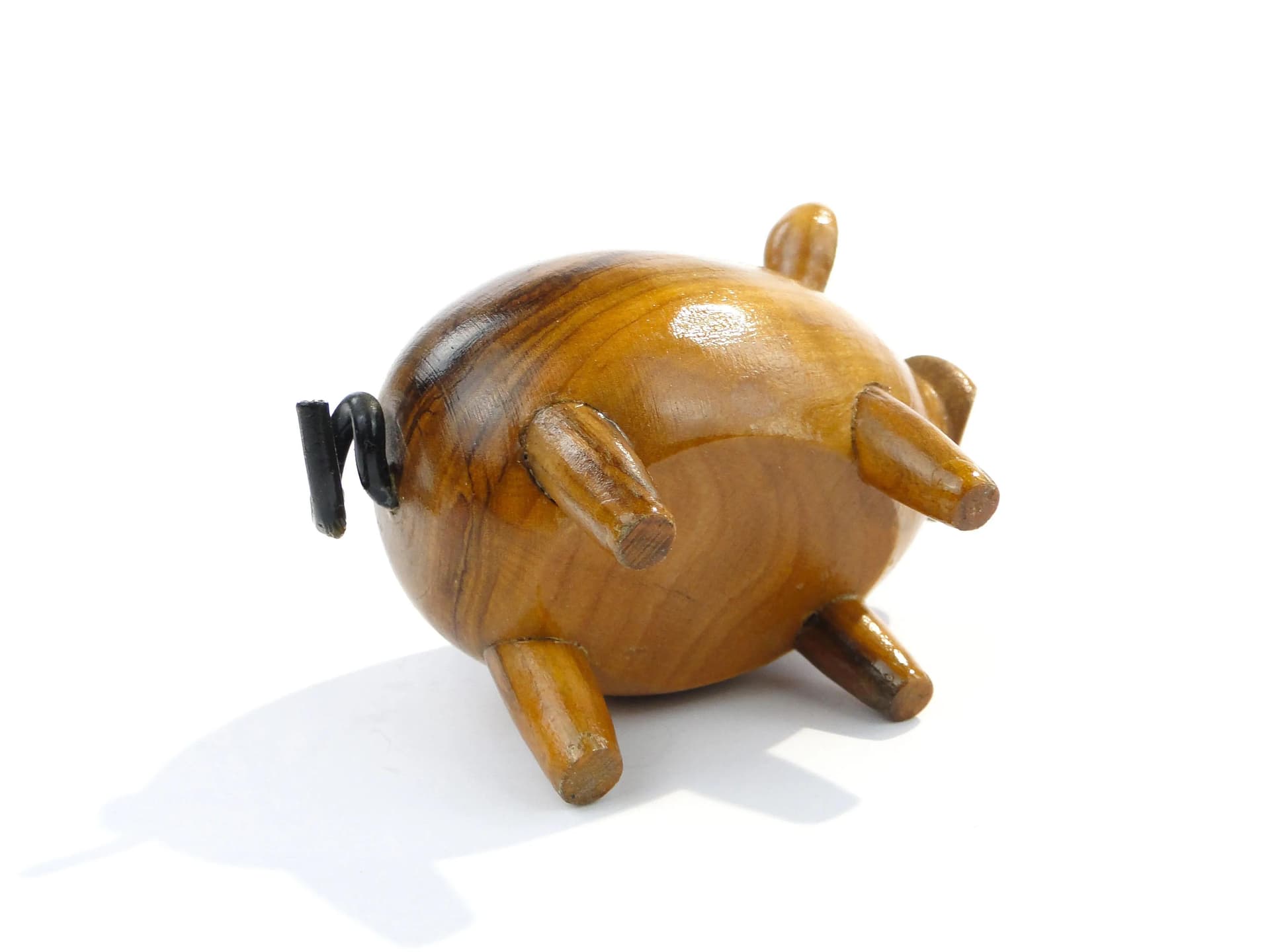 Candleholder Pig, brown, mahogany, Sweden, 1960s - 37224