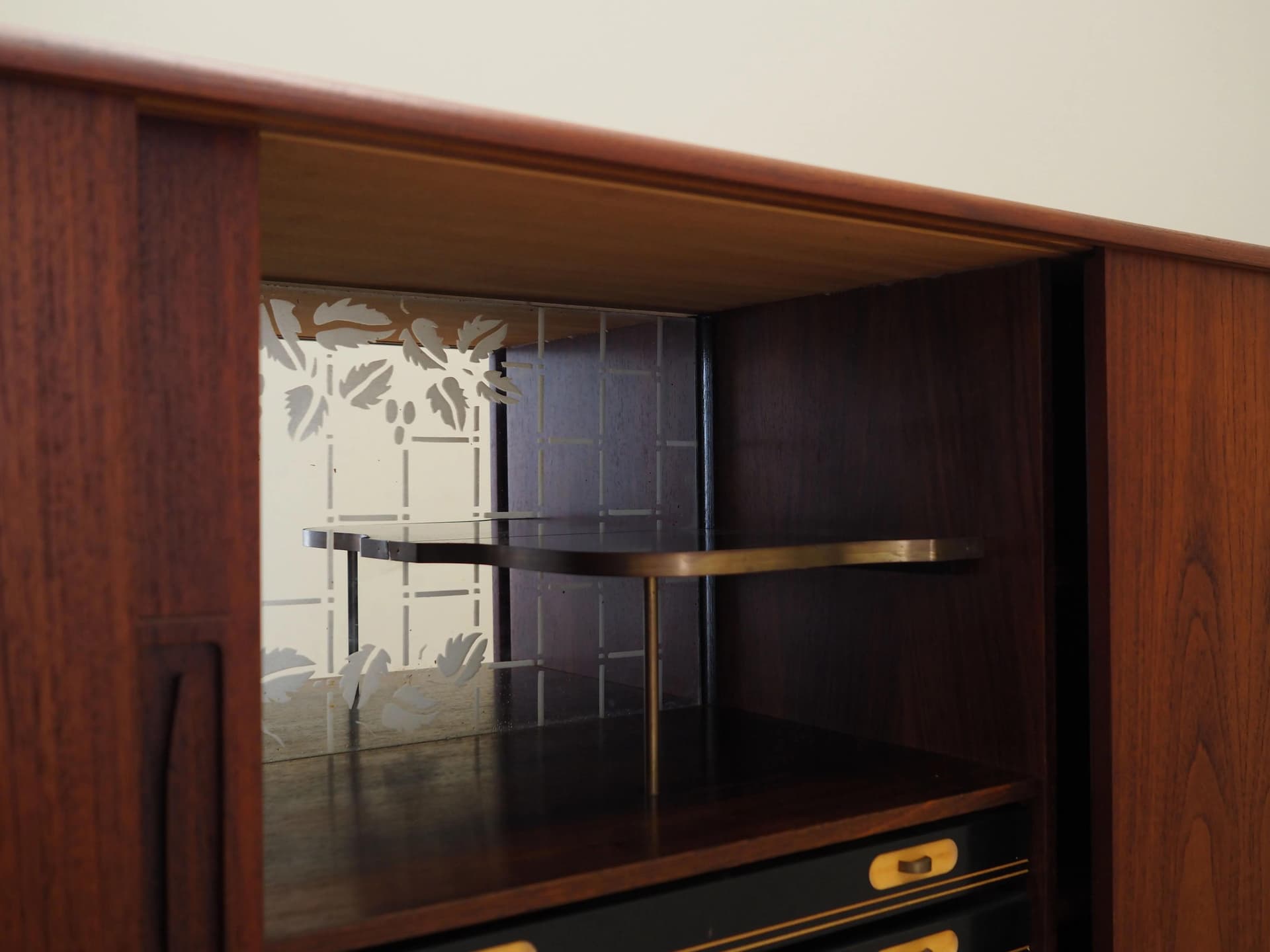 Highboard, teak, brązowy ciemny, Dania, lata 70. - 37287