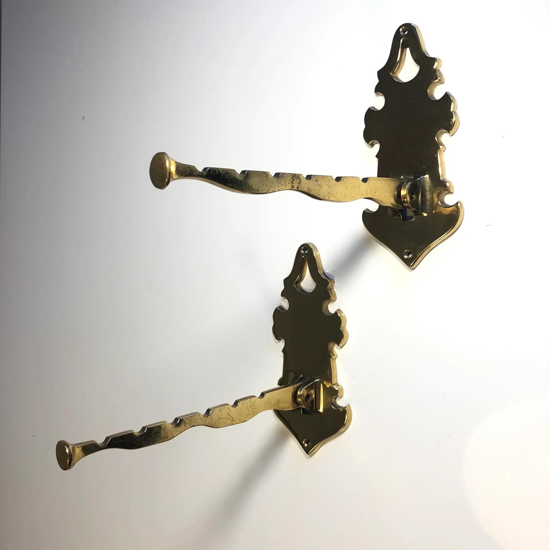 Para wieszaków ściennych, mosiądz złoty, Niemcy, lata 60. - 37360