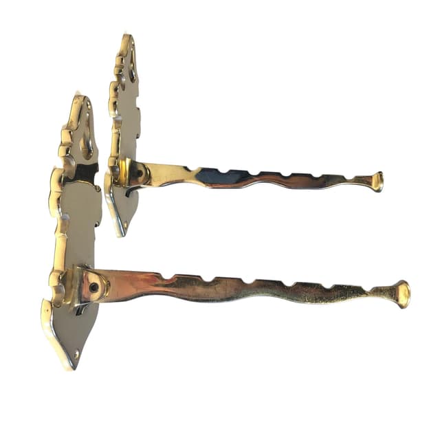 Para wieszaków ściennych, mosiądz złoty, Niemcy, lata 60. - WYMIARY