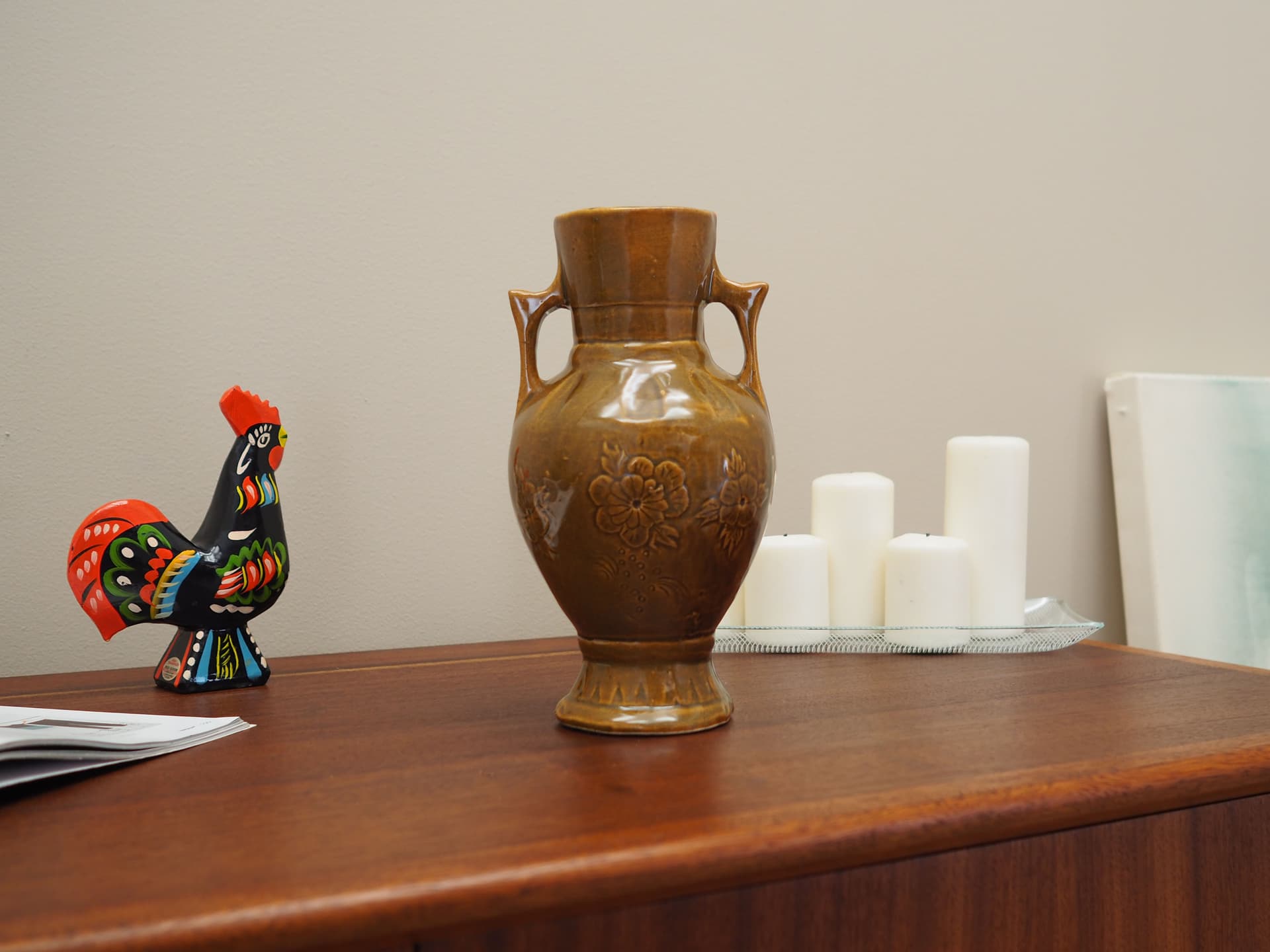 Wazon, ceramika brązowy, Dania, lata 60. - 57417