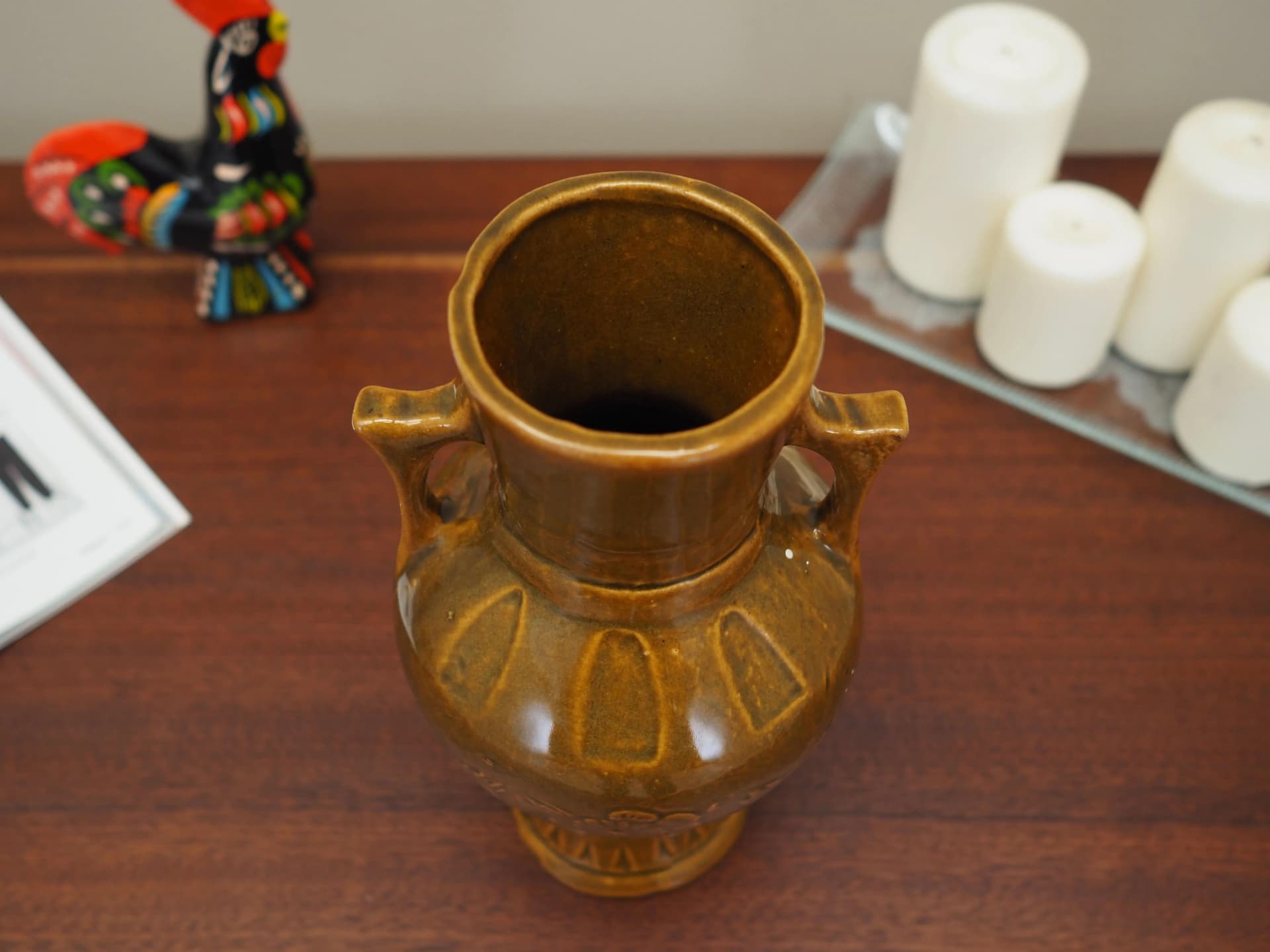 Wazon, ceramika brązowy, Dania, lata 60. - 37456