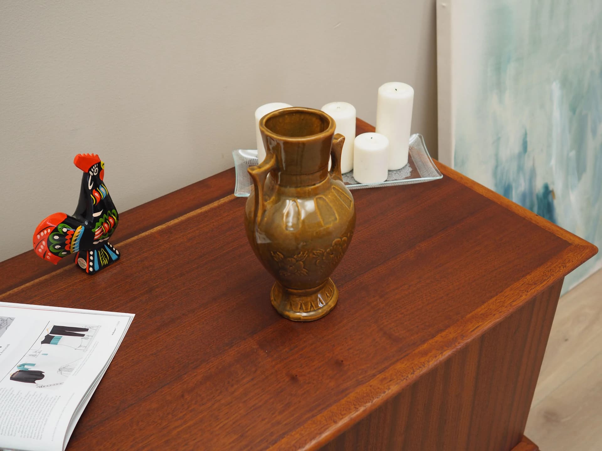 Wazon, ceramika brązowy, Dania, lata 60. - 37459