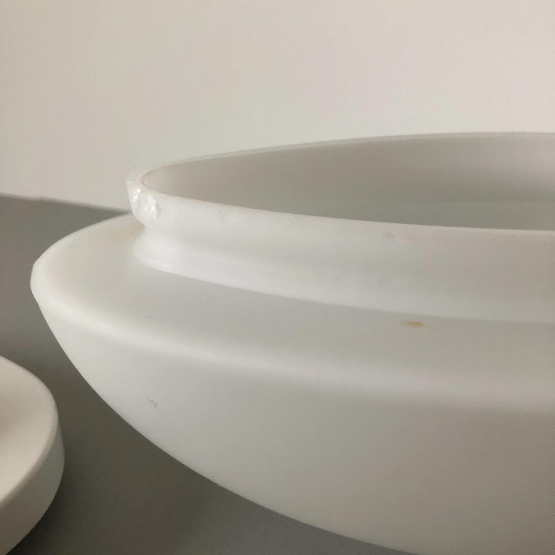 Wall lamp, white steel, white glass, Peill&Putzler, Germany, 1980s. - 37569