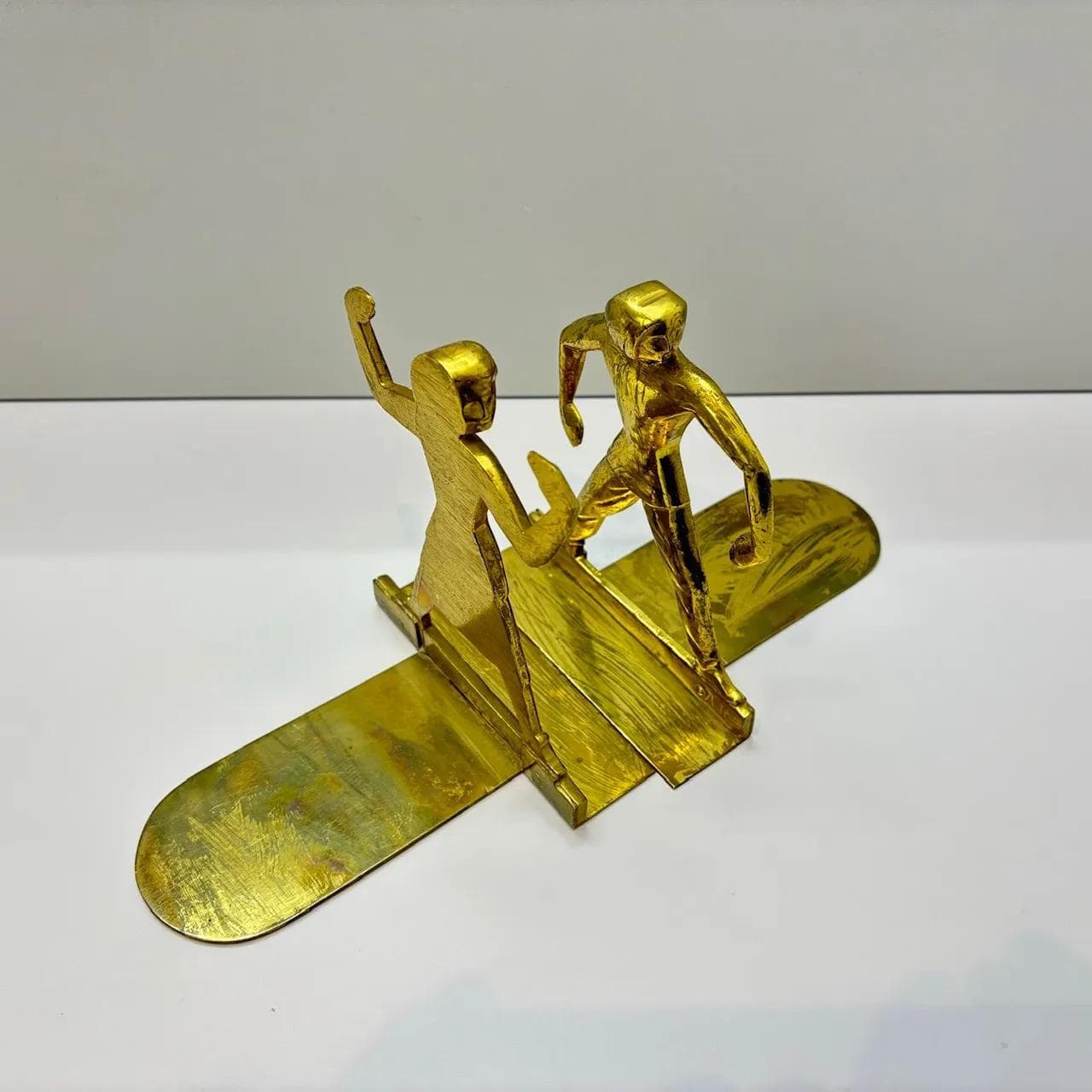 Pair of bookends Native Americans, golden bronze, Germany, early 20th c. - 37553