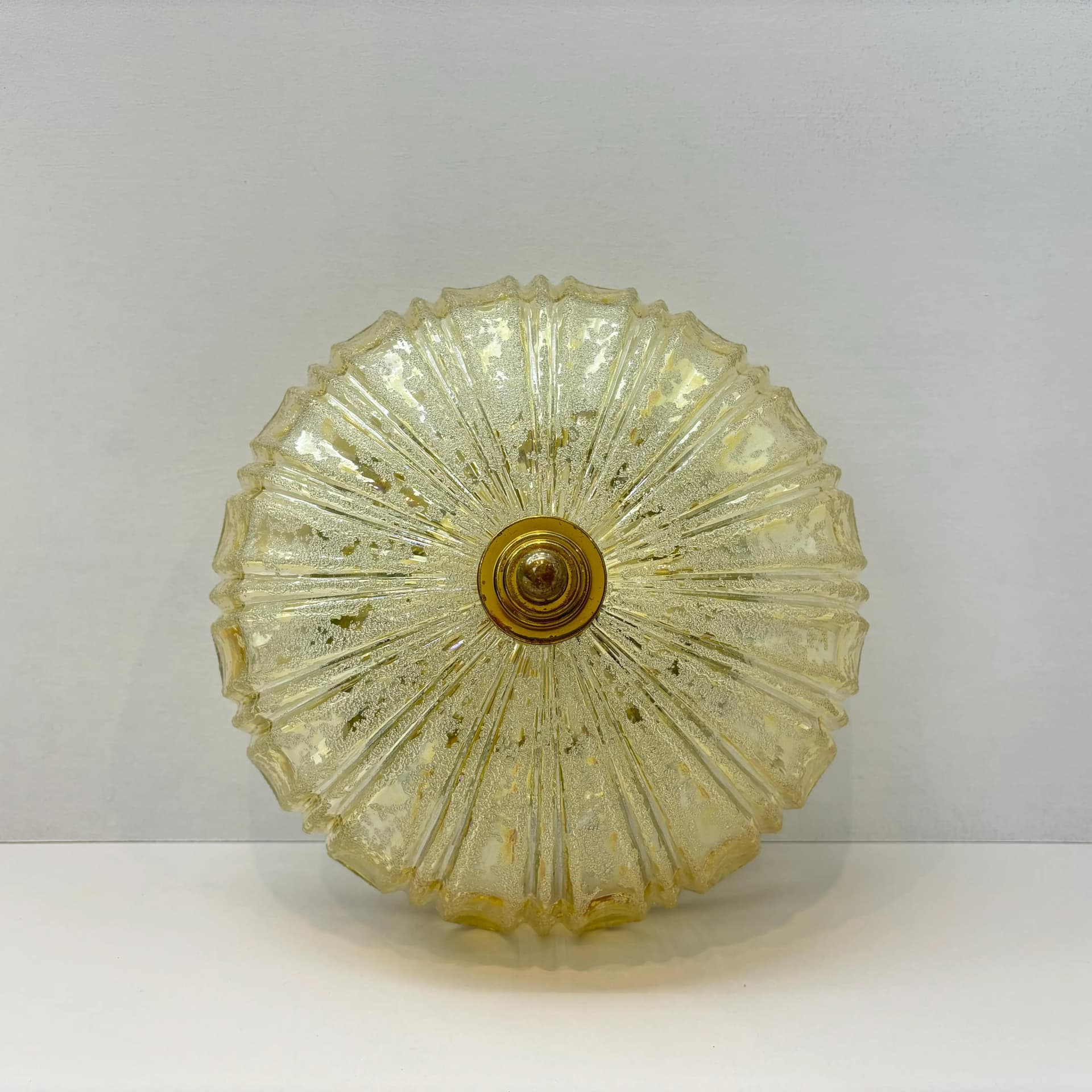 Honey Glass Modernist Wall or Ceiling Lamp, Germany, 1980s - 37543