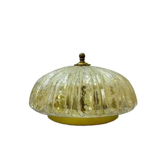 Honey Glass Modernist Wall or Ceiling Lamp, Germany, 1980s - DIMENSION