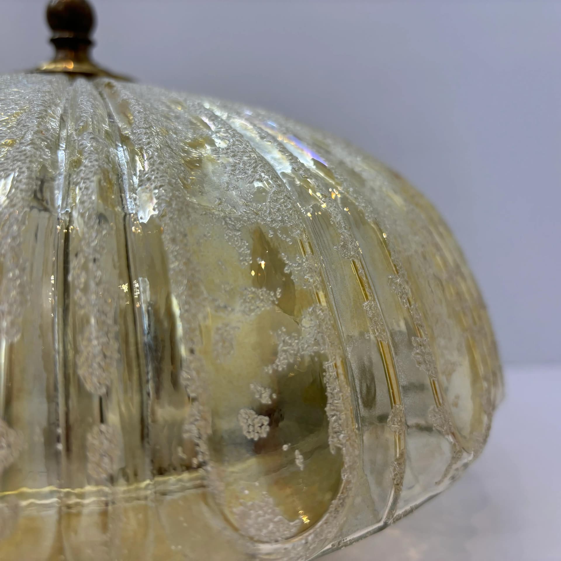 Honey Glass Modernist Wall or Ceiling Lamp, Germany, 1980s - 37544
