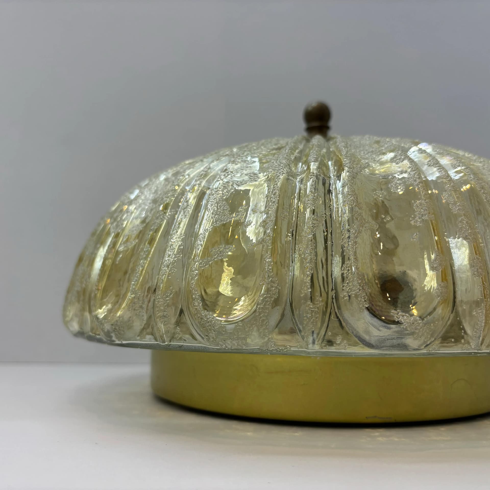 Honey Glass Modernist Wall or Ceiling Lamp, Germany, 1980s - 37547