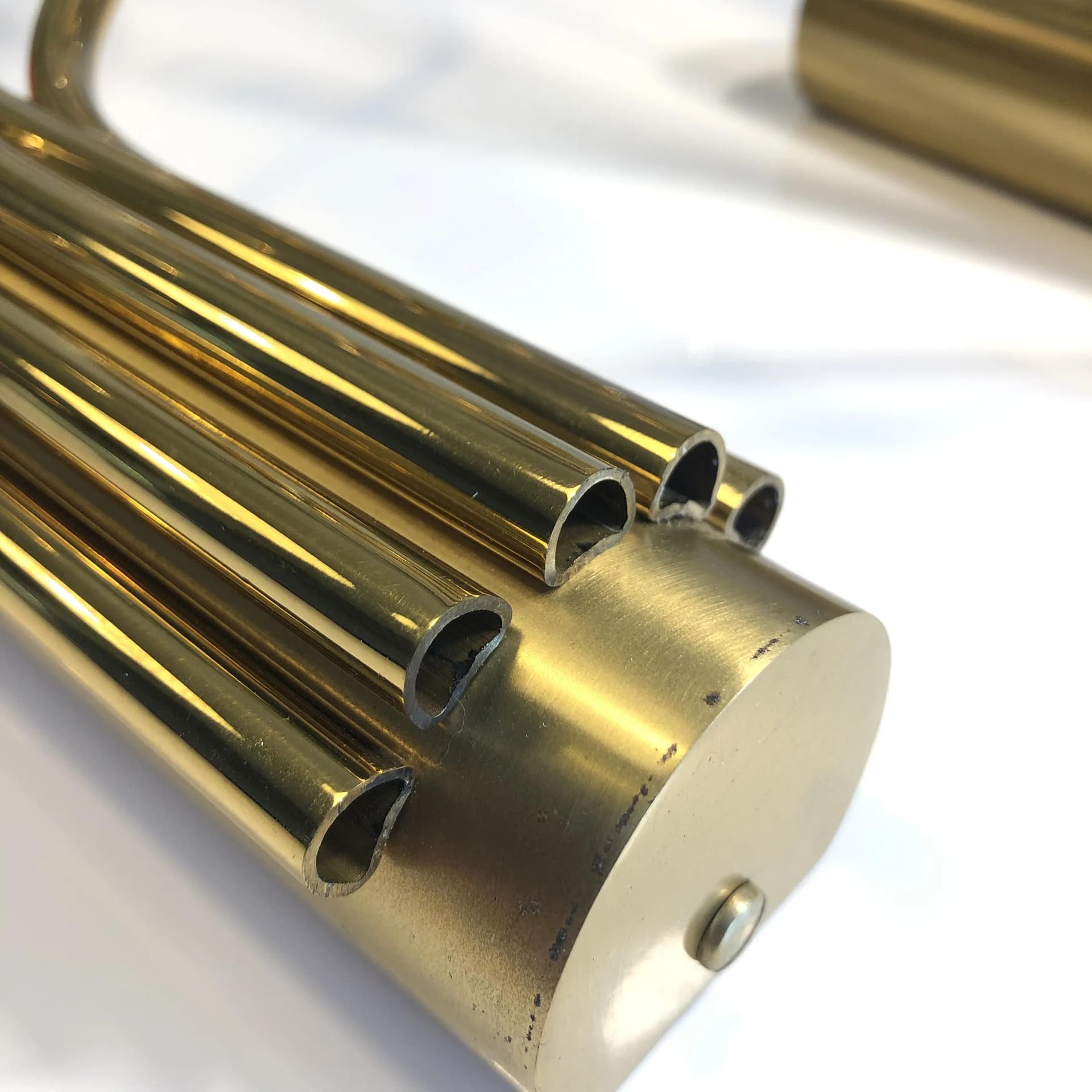 Pair of wall sconces, golden brass, WKR Leuchten, Germany, 1970s. - 37534