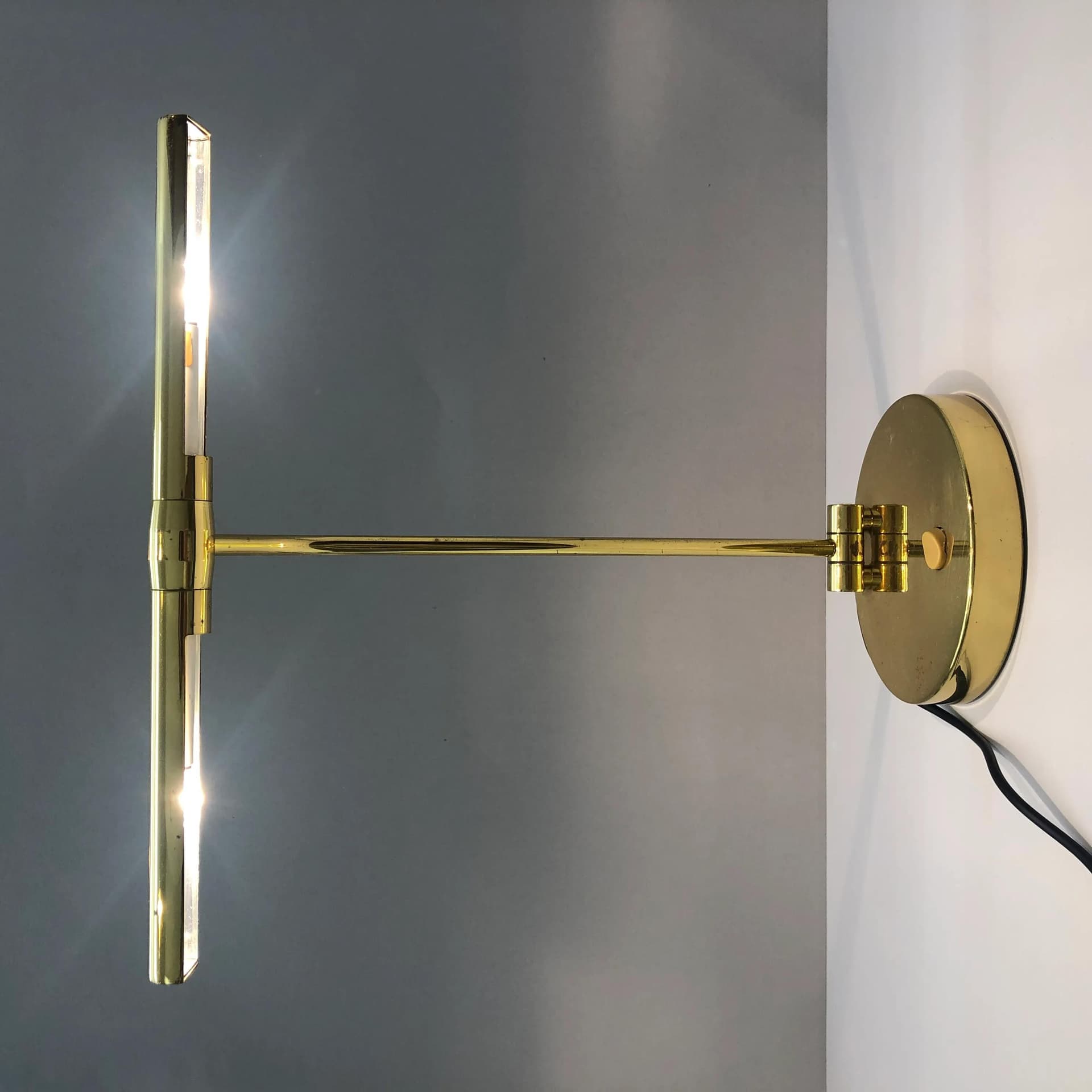 Desk lamp Jahn L4401, golden, brass steel, Germany, 1970s. - 37500