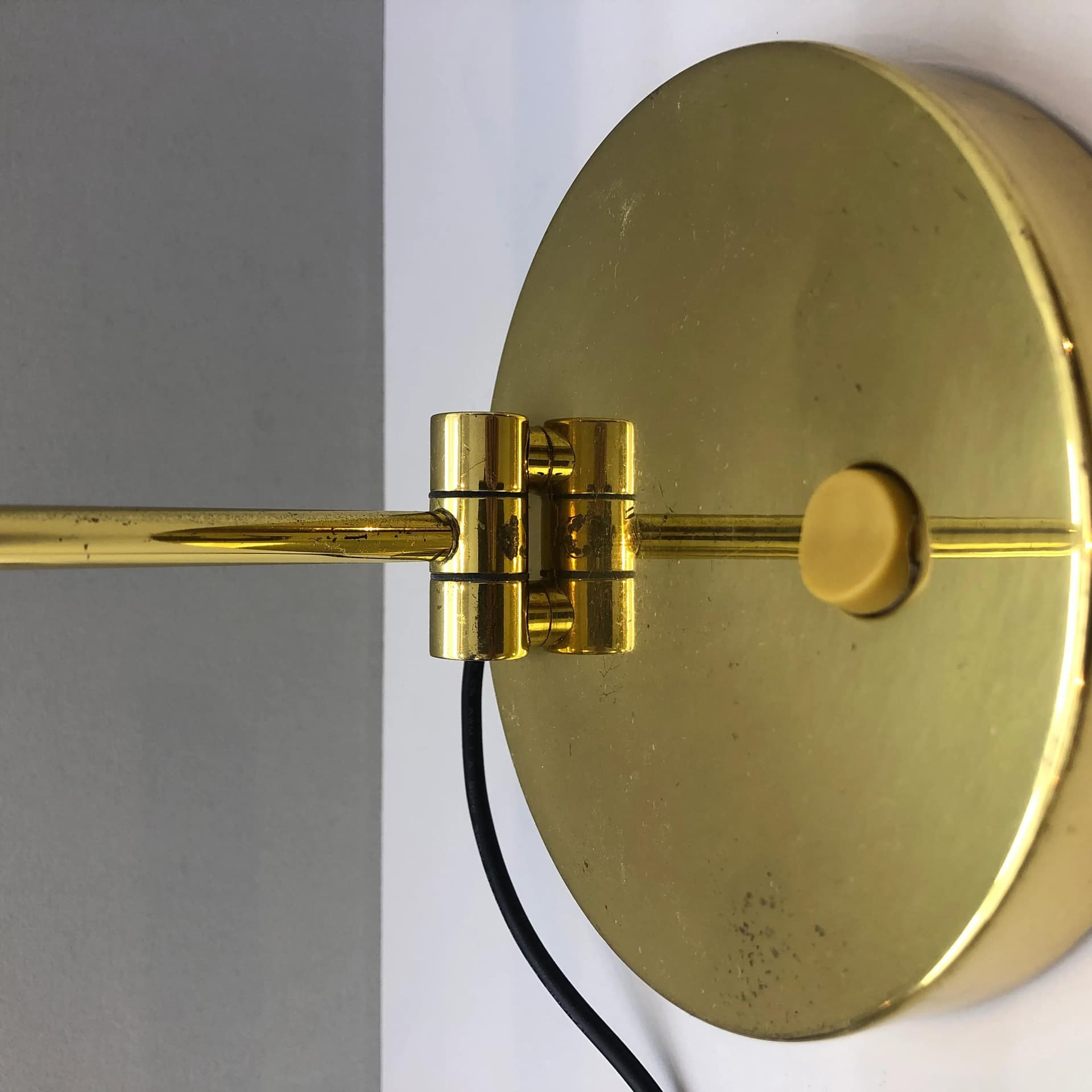 Desk lamp Jahn L4401, golden, brass steel, Germany, 1970s. - 37502