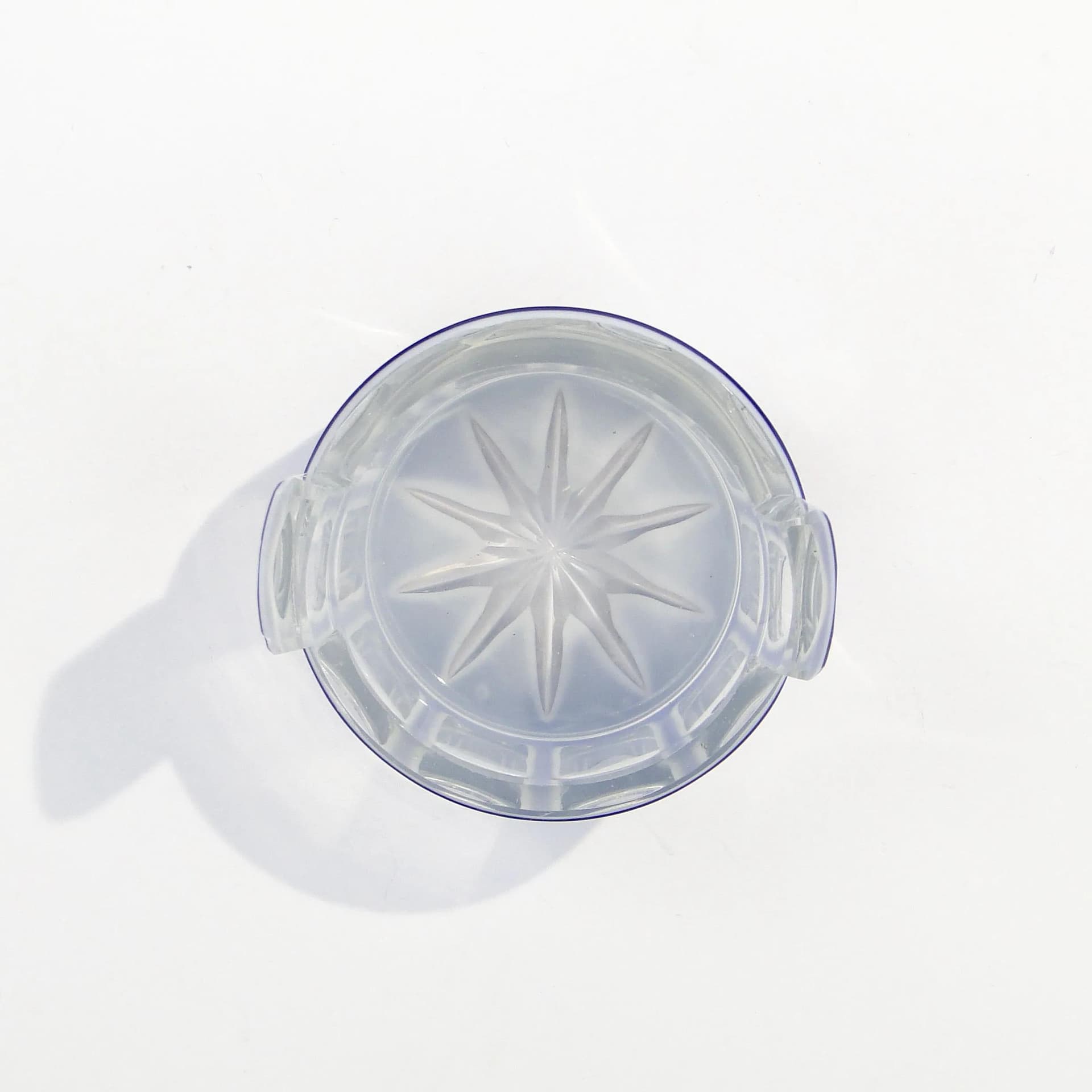 Solniczka cebrzyk biedermeier, szkło niebieski biały, Polska, XIX w. - 37596