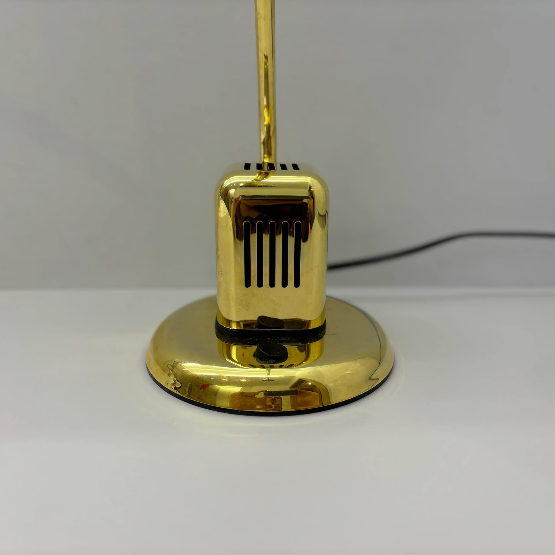 Desk Lamp Vrieland Design, golden, metal, Netherlands, 1970s. - 37679
