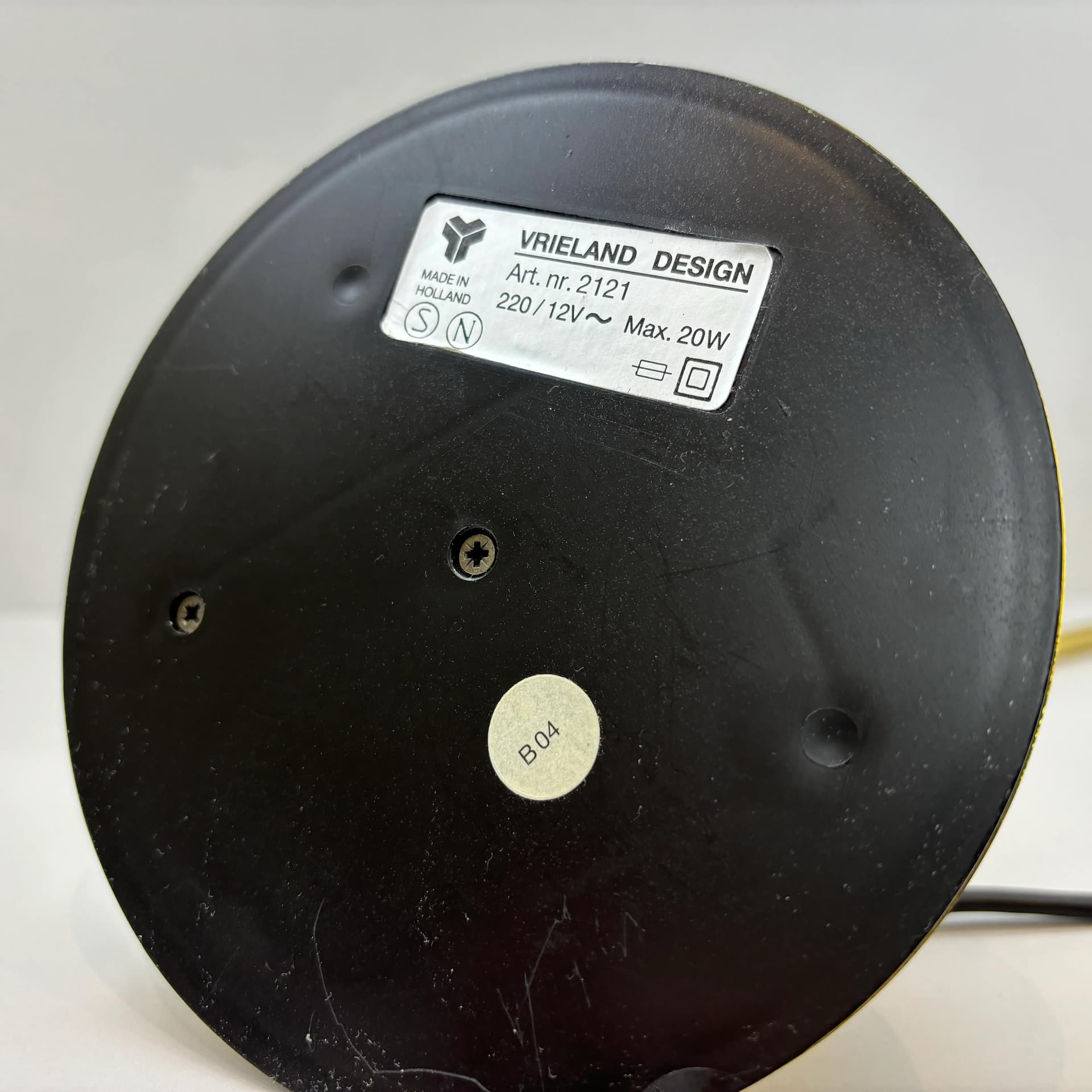 Desk Lamp Vrieland Design, golden, metal, Netherlands, 1970s. - 37681