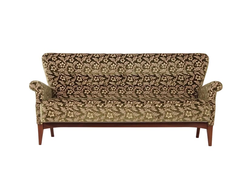 Sofa, velvet zielony, buk, Fritz Hansen, Dania, lata 60.