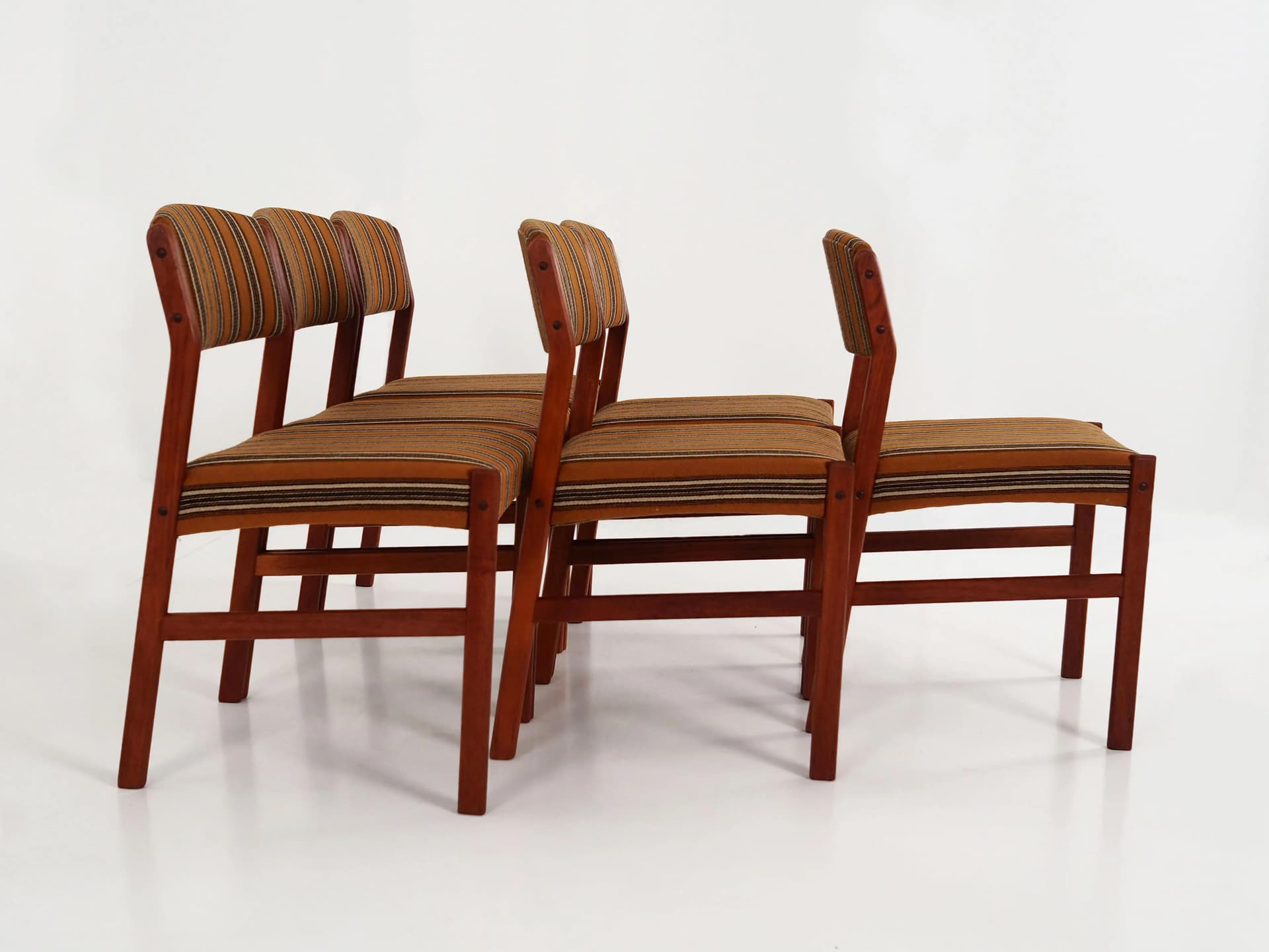 Set of six chairs, brown teak, Denmark, 1970s - 37598