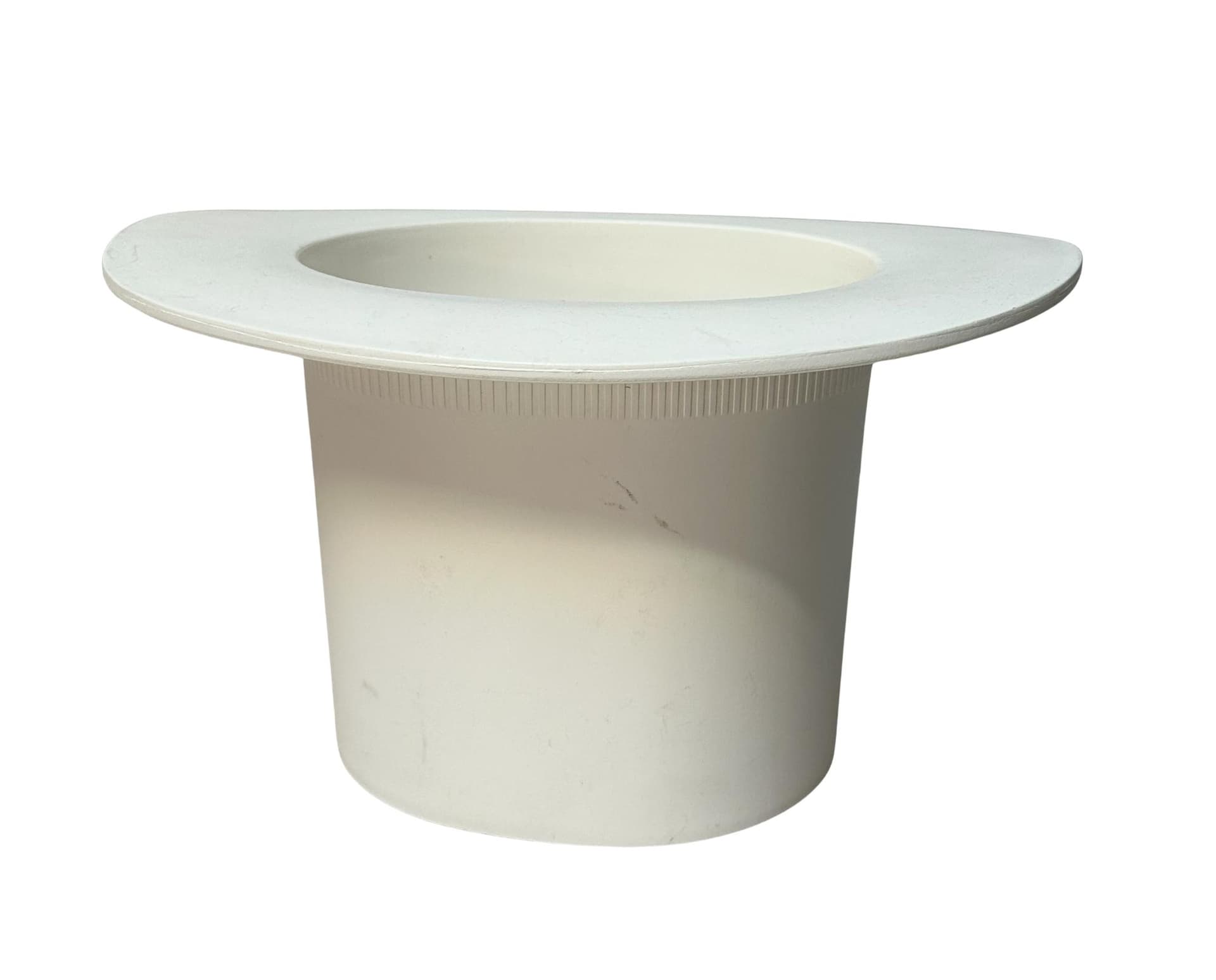 Cylindrical container, white plastic, Koziol, Germany, 1980s.