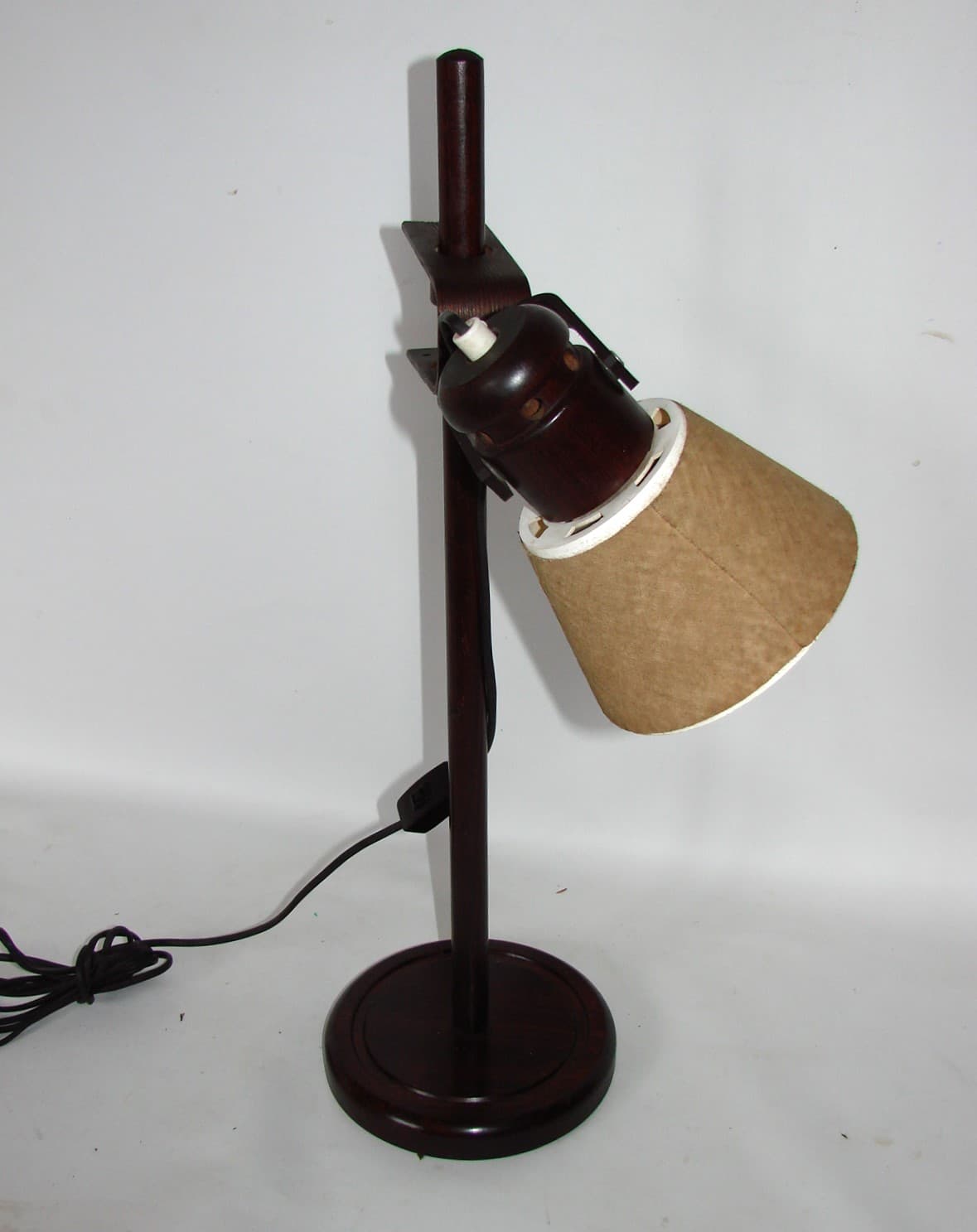 Lampa stołowa, brązowy ciemny, drewno, Szwecja, lata 70. - 37726