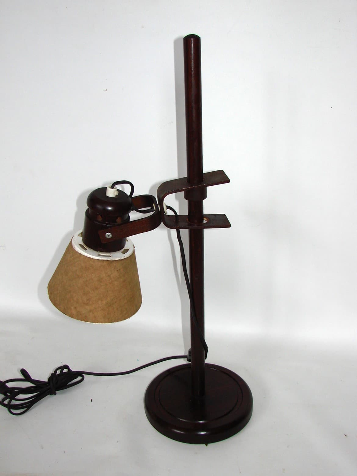 Lampa stołowa, brązowy ciemny, drewno, Szwecja, lata 70. - 37725