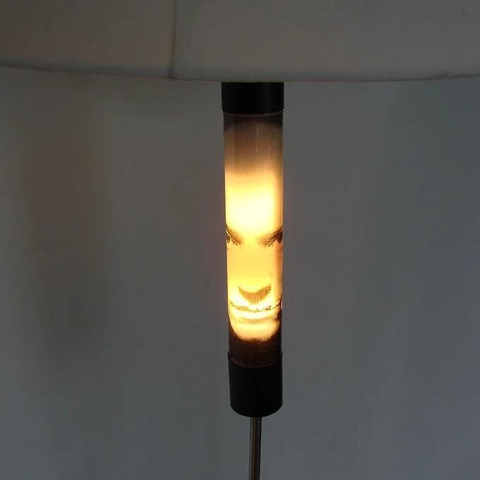 Lampa podłogowa Modern, biały, szkło metal, lata 70. - 37820