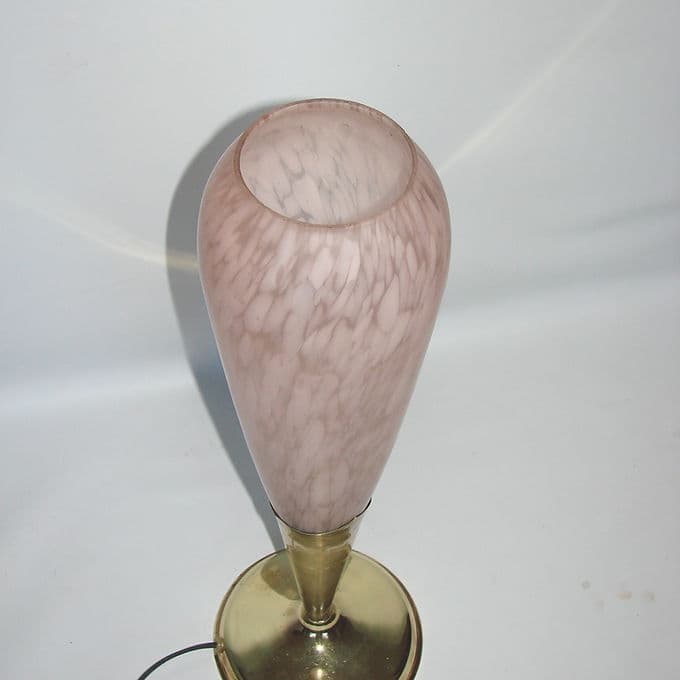 Table lamp Modern, beige, glass, brass, 1960s. - 37814