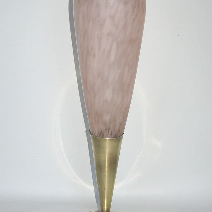 Table lamp Modern, beige, glass, brass, 1960s. - 37815