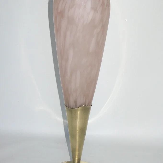 Table lamp Modern, beige, glass, brass, 1960s. - 37817