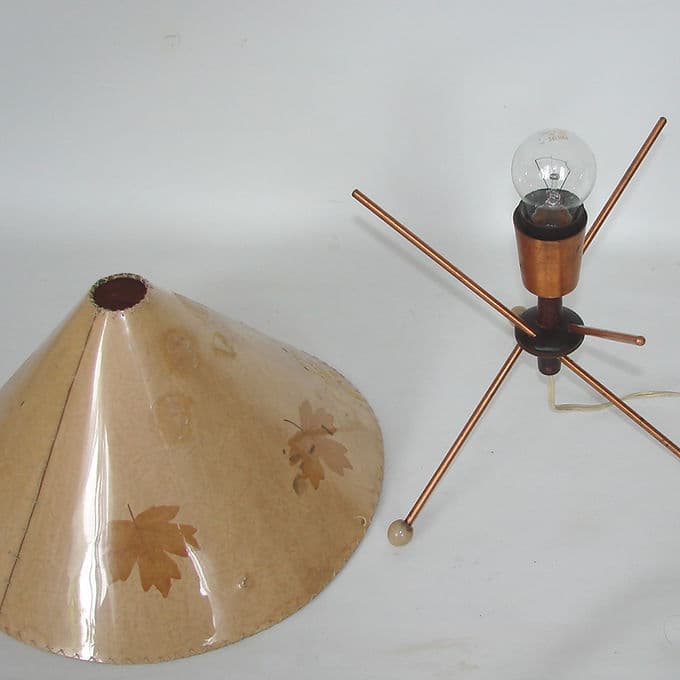 Lampka stołowa Model 959/1, beżowy, metal drewno tworzywo, Drukov, Czechosłowacja, lata 60. - 37809