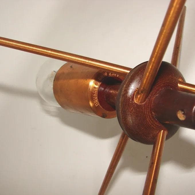 Lampka stołowa Model 959/1, beżowy, metal drewno tworzywo, Drukov, Czechosłowacja, lata 60. - 37810