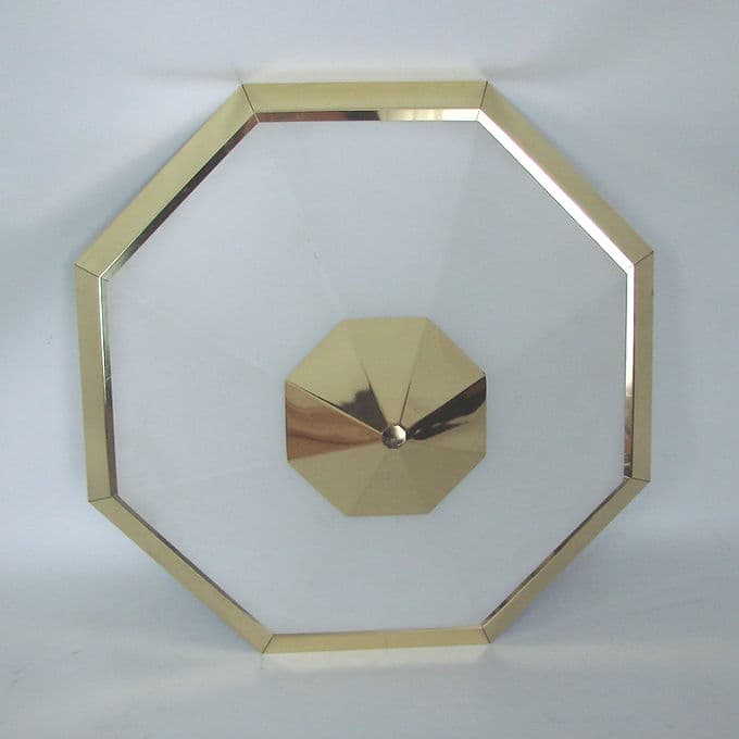 Ceiling Light Art Deco, white glass, brass, Limburg, Germany, 1970s. - 38017