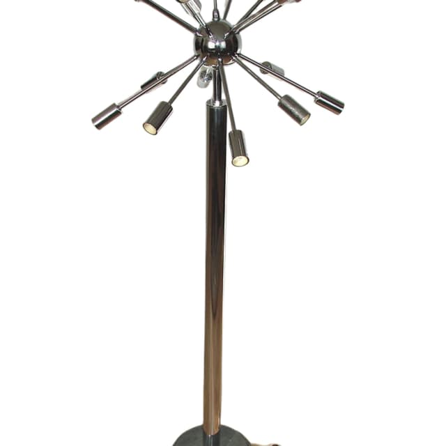 Lampa podłogowa Sputnik, srebrny, stal chrom, Space Age, lata 80. - WYMIARY