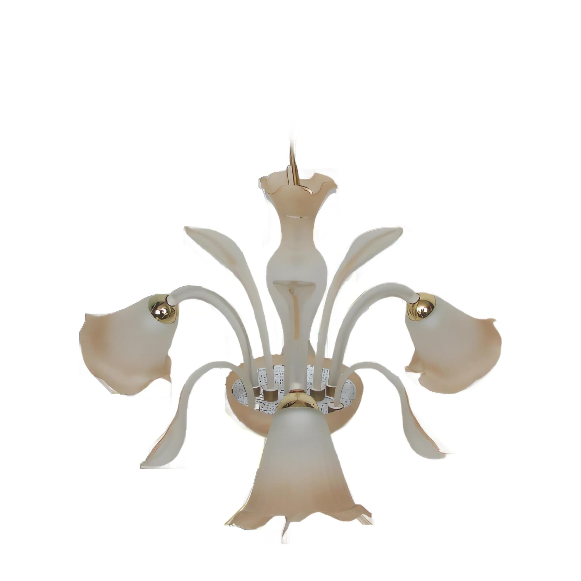 Żyrandol Murano, beżowy, szkło, Włochy, lata 70.