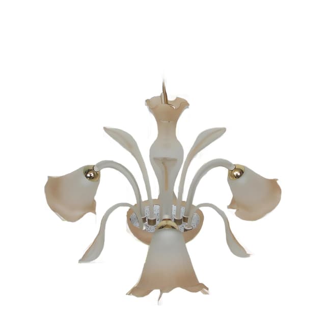 Żyrandol Murano, beżowy, szkło, Włochy, lata 70. - WYMIARY