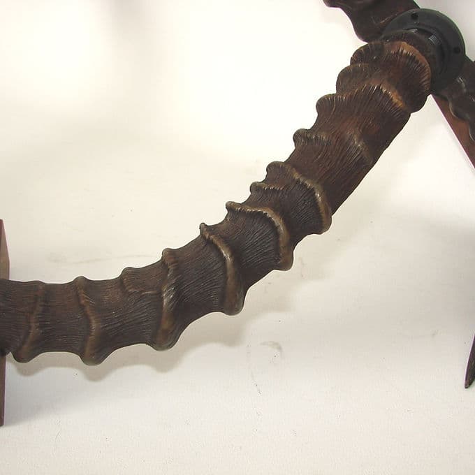 Set of Three Wall Sconces, black, wood, 1970s - 37961