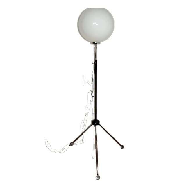 Lampa podłogowa, biała, metal, proj. A. Gałecki, Polska, lata 70. - WYMIARY