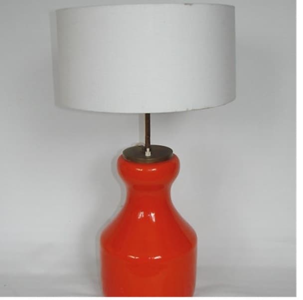 Table lamp Modern, orange glass, brass, 1970s. - 99443