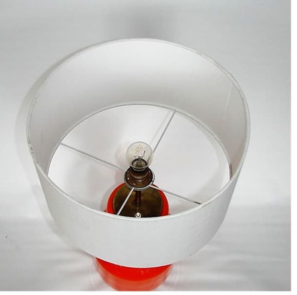 Table lamp Modern, orange glass, brass, 1970s. - 99444