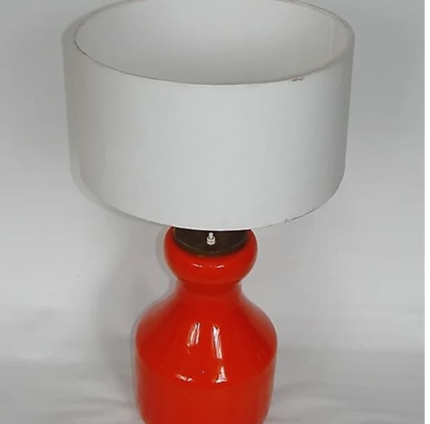 Table lamp Modern, orange glass, brass, 1970s. - 99445